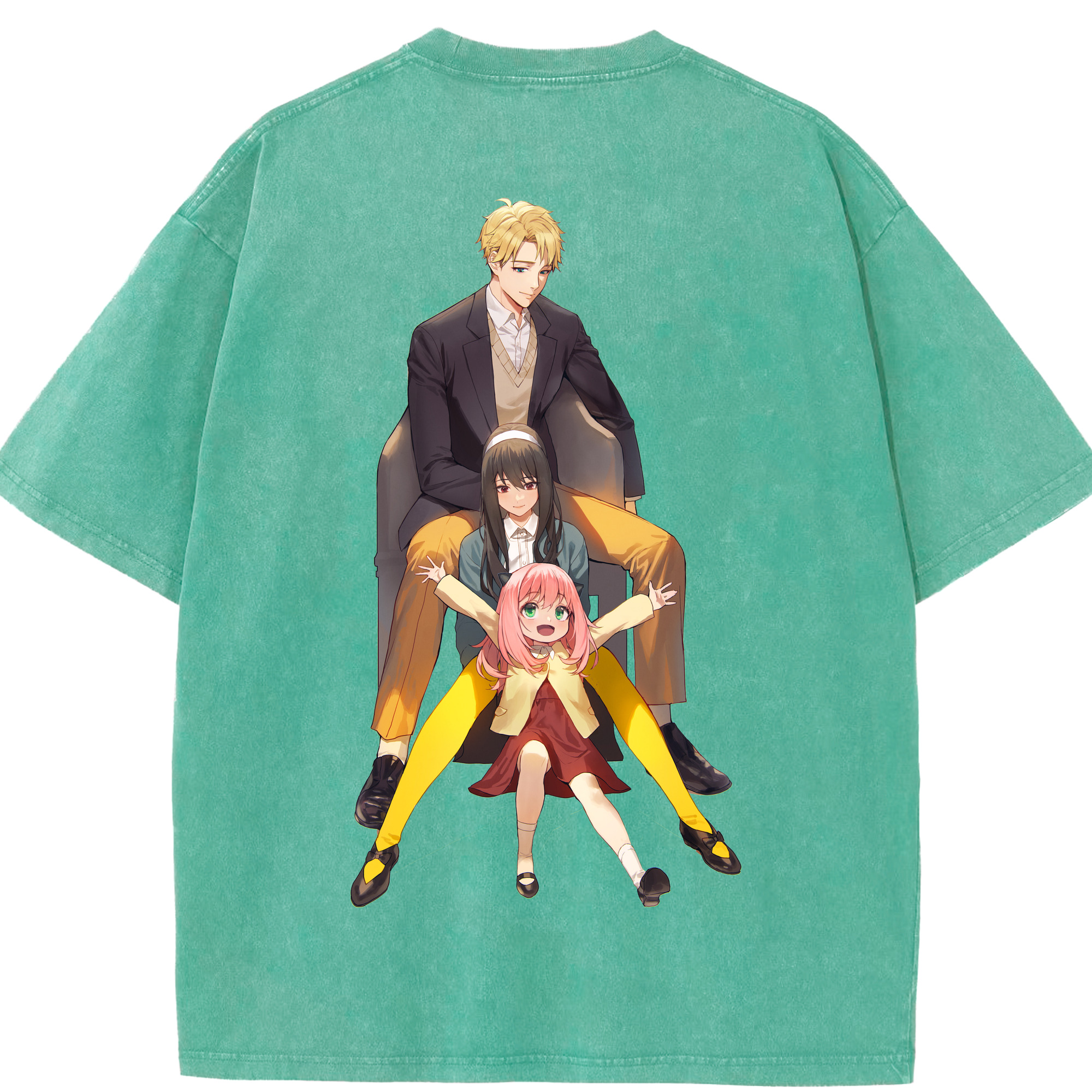 （画像用） SPY×FAMILY间谍家家酒 綿100% ヴィンテージ風 半袖Tシャツ（背面プリント）